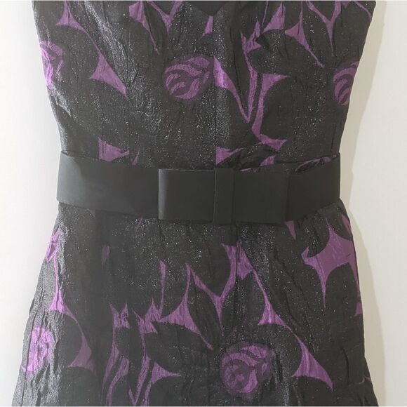 NWT Trina Turk Black and Purple Strapless Mini Dress Y2K Style Size 2 - Picture 3 of 6